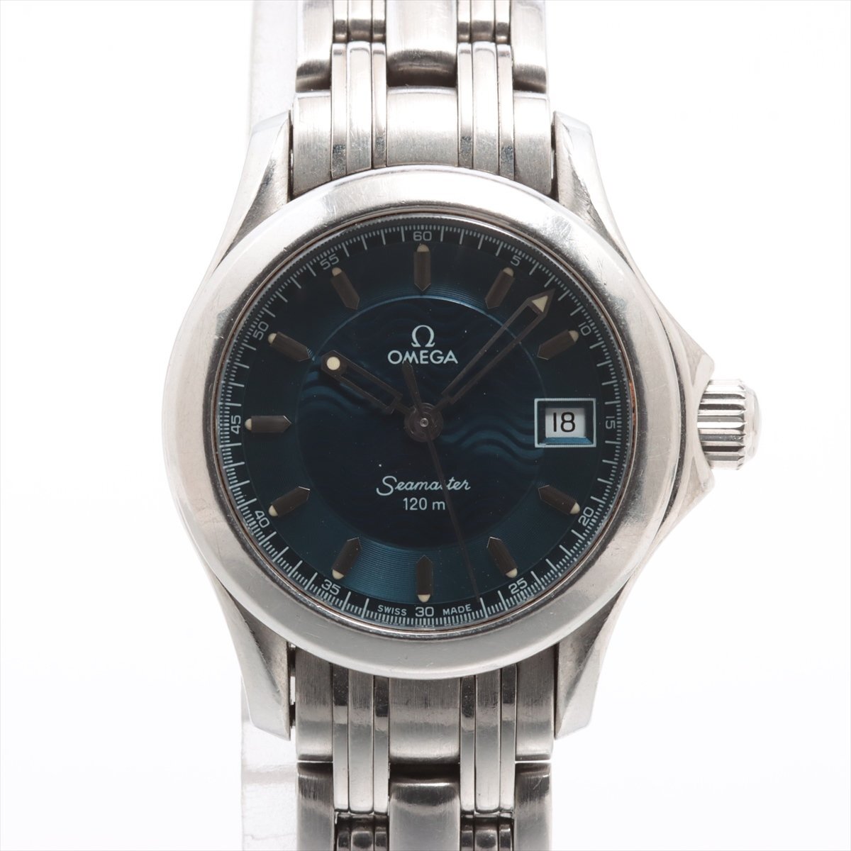 ■ 1円 ～ 中古品 參定17.6萬■ OMEGA オメガ ■ シーマスター120 2581.81 Cal. 1424 ■ クォーツ ビンテージ ブルー レディース 120m