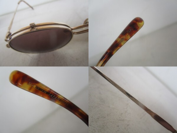 90’s 即決 renoma レノマ 20-9605 51□20-140 MADE IN JAPAN ビンテージサングラス 跳ね上げ 式 サングラス?メガネ ブラウンパープル系