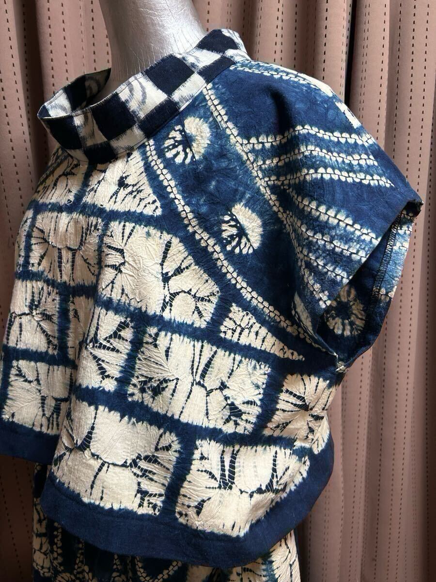 〔蓮華〕古布　セットアップ　藍(lán)染クロス　