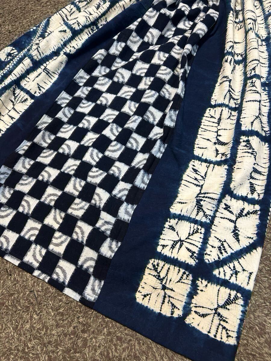 〔蓮華〕古布　セットアップ　藍(lán)染クロス　