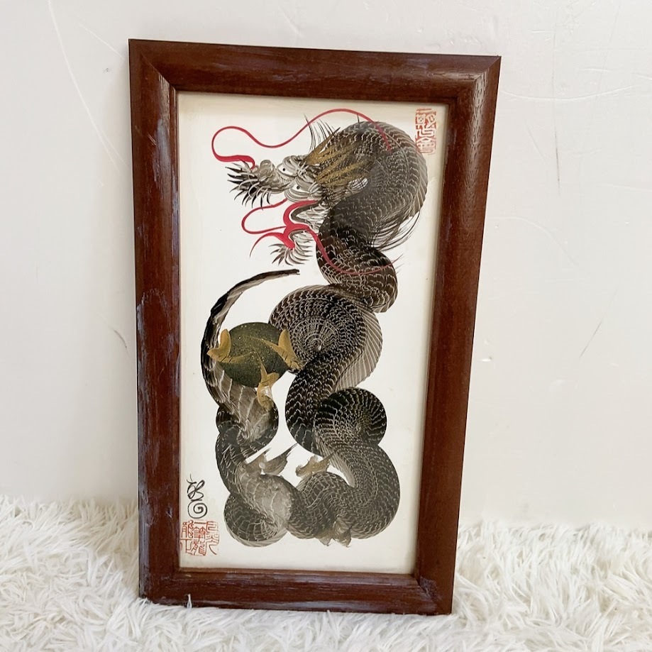 日光一筆龍 高瀬 縁起物 商売繁盛 黒紙 絵画 日本画 壁掛け 日光一筆龍 高瀬 縁起物 商売繁盛 白紙 墨色 絵画 日本画 壁掛け