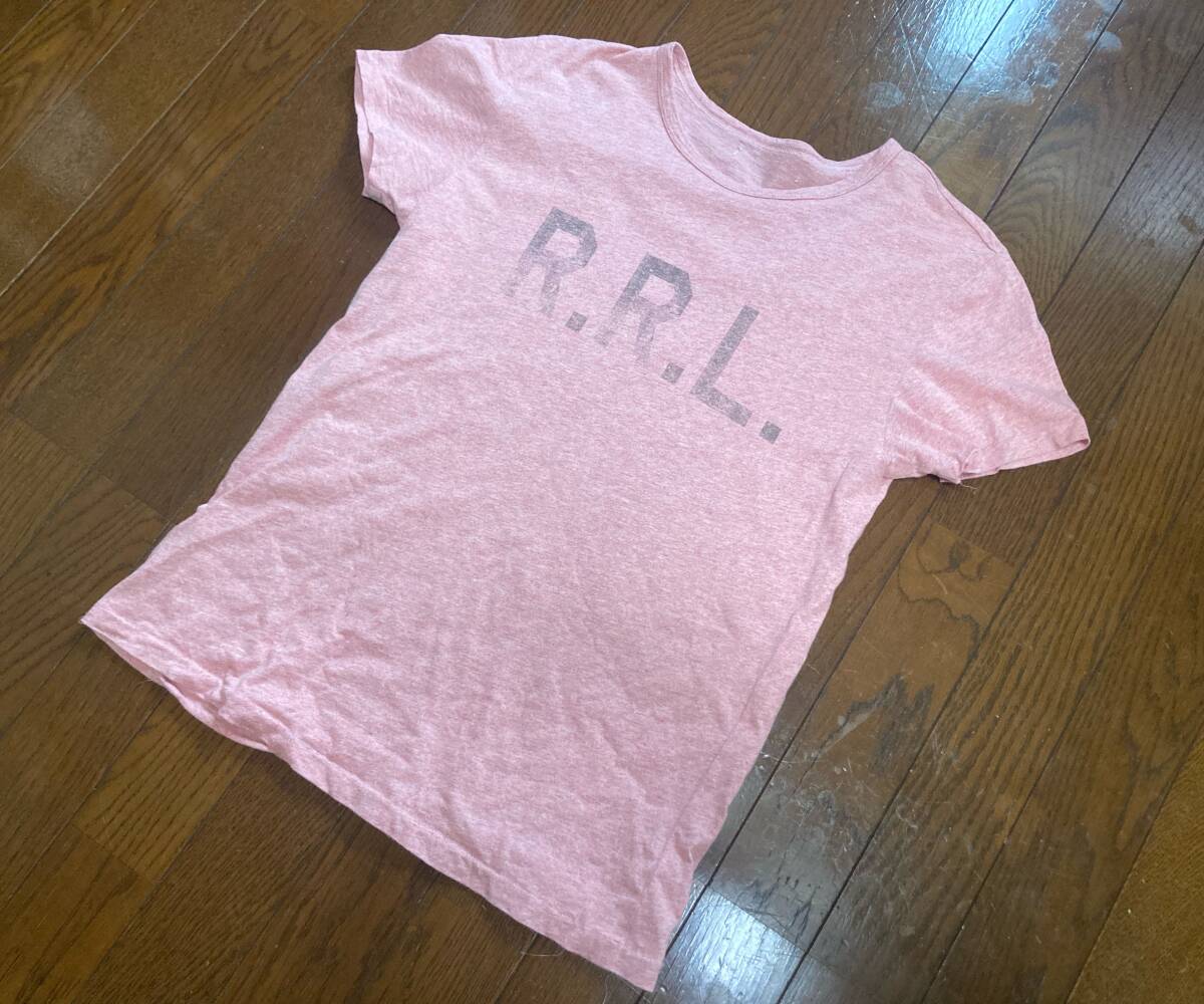RRL Tシャツ 半袖シャツ ピンク サーモンピンク XSサイズ Sサイズ ステンシル vintage ビンテージ