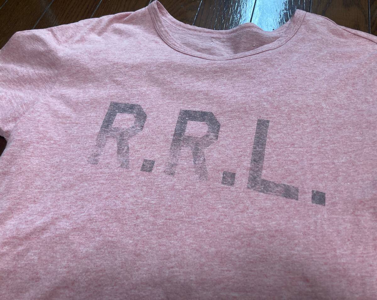 RRL Tシャツ 半袖シャツ ピンク サーモンピンク XSサイズ Sサイズ ステンシル vintage ビンテージ