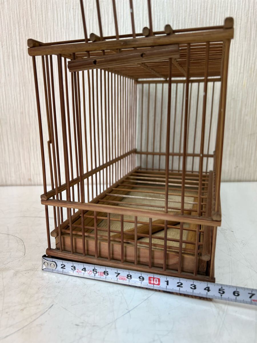 奥 昭和レトロ 竹製 鳥かご ゆ120】① 鳥かご 鳥籠 竹製 昭和レトロ 木製 レトロ メジロカゴ