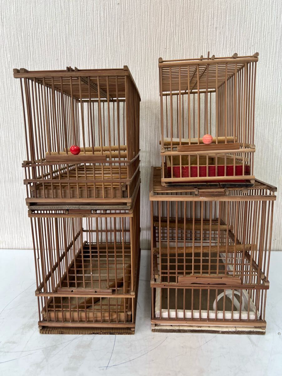 12個セット メジロ籠 鳥かご 日本製 昭和レトロ ゆ120】① 鳥かご 鳥籠 竹製 昭和レトロ 木製 レトロ メジロカゴ