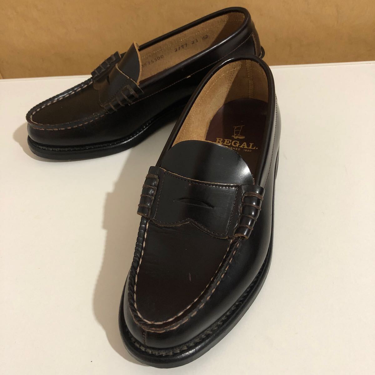 【使用少☆返品OK】リーガル 　メンズ23㎝EE　2177　コインローファー　定番　ブラウン　ビジネス　冠婚葬祭　高級本格靴【REGAL】_画像2