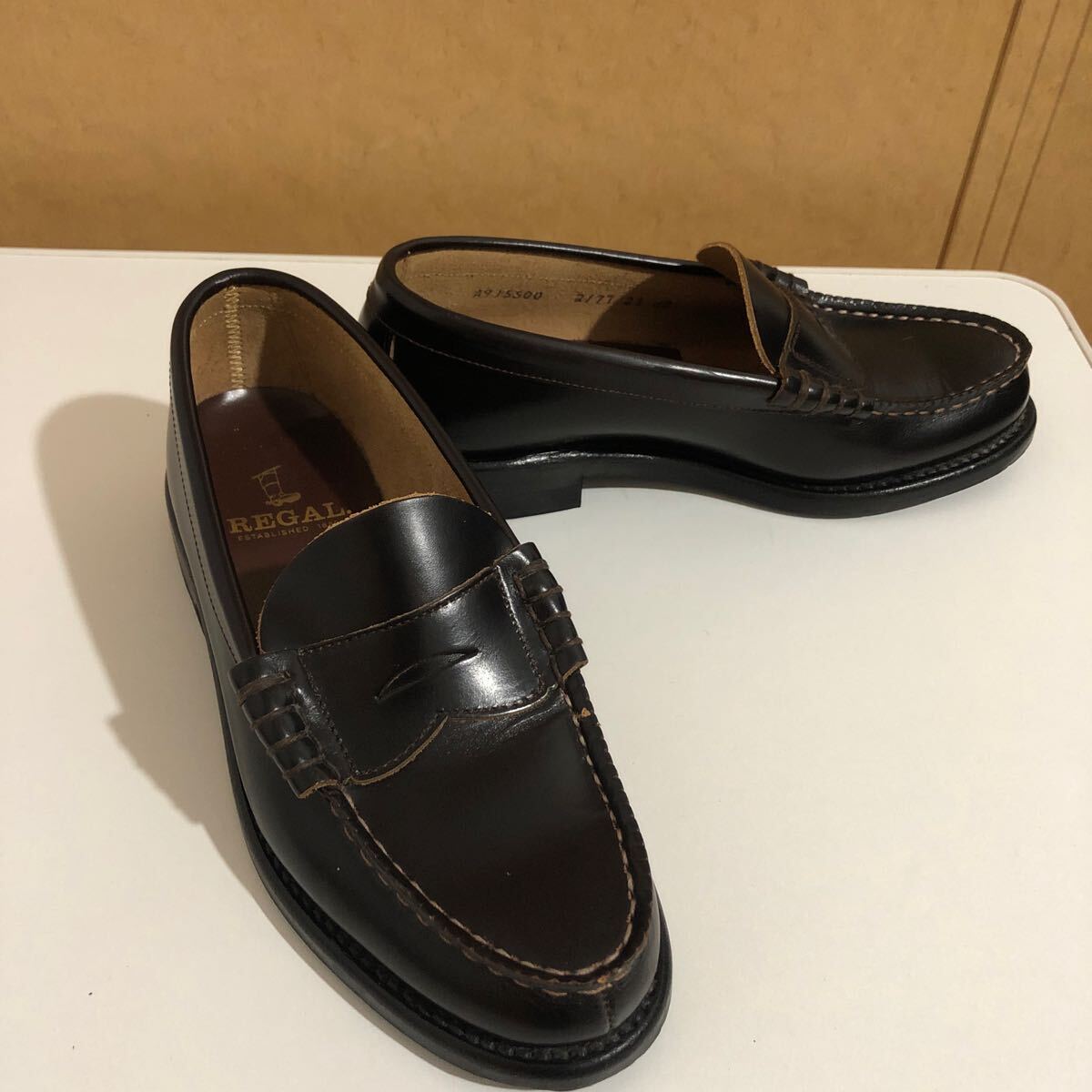 【使用少☆返品OK】リーガル 　メンズ23㎝EE　2177　コインローファー　定番　ブラウン　ビジネス　冠婚葬祭　高級本格靴【REGAL】_画像3