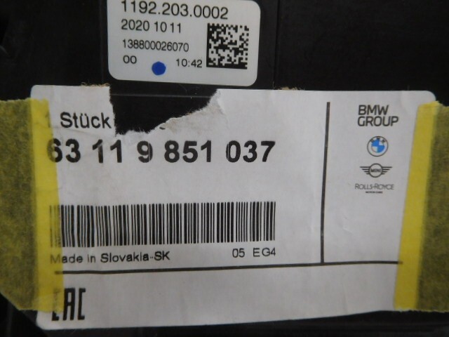 BMW 4 серии 3BA-12AV20 левая фара 63119851037 ZKW 11922030002 5A29B21-02 предыдущий период 371257