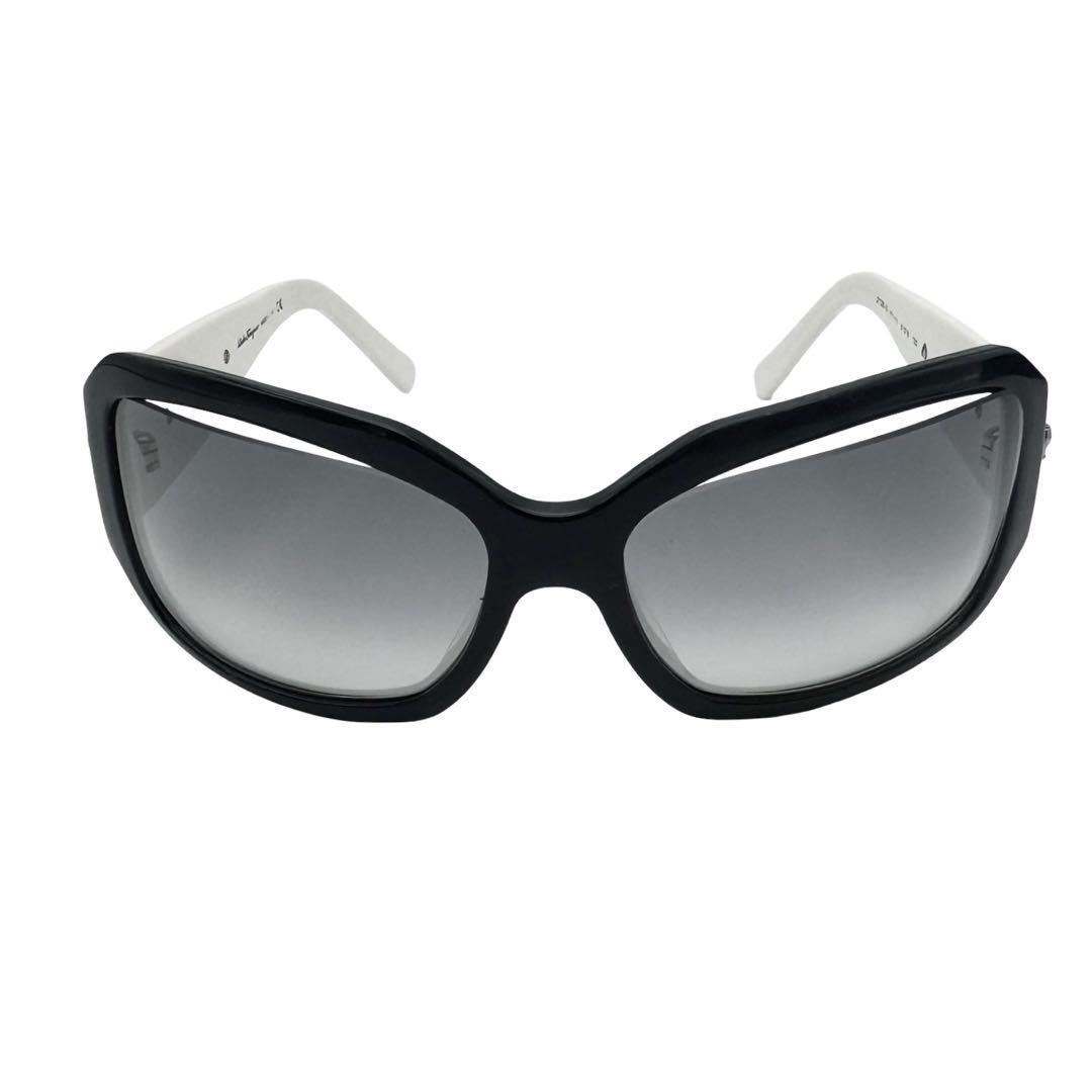 ★1円スタート★ Salvatore Ferragamo フェラガモ ラインストーン サングラス レディース ホワイト ブラック_画像7