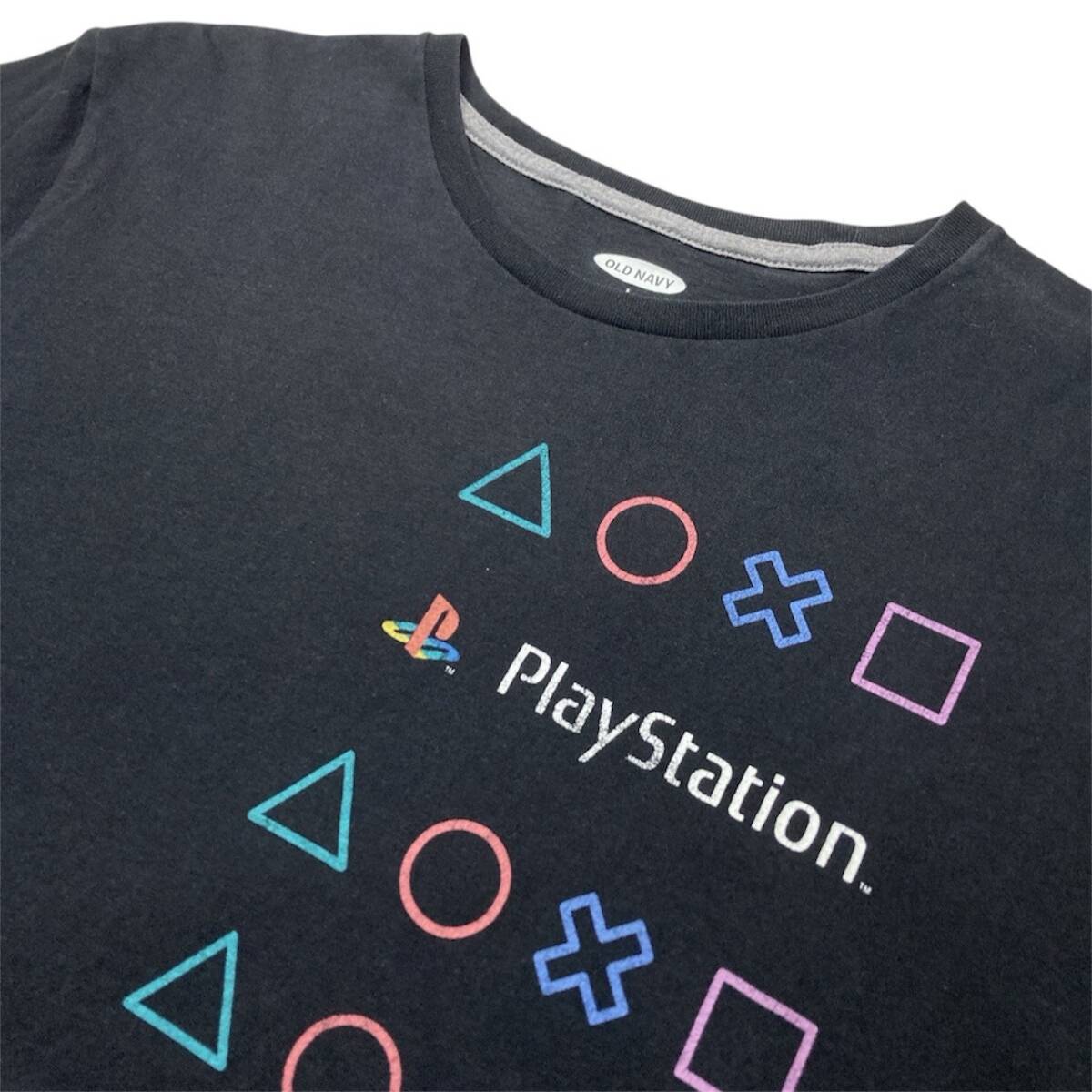 【USED】PLAY STATION プレイステーション old navy Tシャツ 古着 ブラック ( Lサイズ ) ☆送料無料☆_画像5