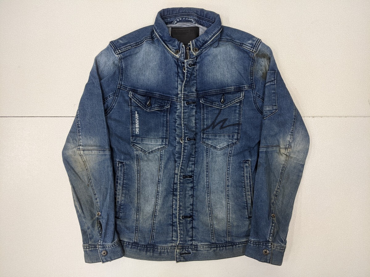 11．アイズフロンティア 7340 ストレッチ素材 デニム ジャケット Gジャン ブルゾン 作業(yè)著 ワークウェア I'Z FRONTIER メンズMy301