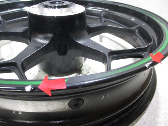 5★ZX-14R用フロントホイール618　純正.めくれ無(wú).17×3.50.25φ.NINJA.〔検索用〕1400GTR.ZZR1400.ZRX1200R.ダエグ.1100.ZX-10R.12R