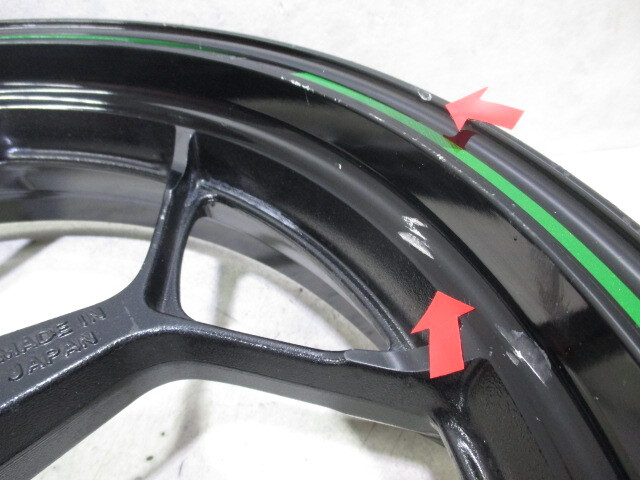 5★ZX-14R用フロントホイール618　純正.めくれ無(wú).17×3.50.25φ.NINJA.〔検索用〕1400GTR.ZZR1400.ZRX1200R.ダエグ.1100.ZX-10R.12R