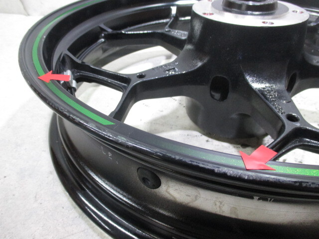 5★ZX-14R用フロントホイール618　純正.めくれ無(wú).17×3.50.25φ.NINJA.〔検索用〕1400GTR.ZZR1400.ZRX1200R.ダエグ.1100.ZX-10R.12R