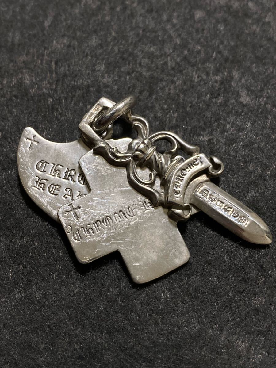 CHROME HEARTS クロムハーツ ダガー ペンダントトップ 3トリンケッツ スリートリンケッツ ダブルダガーペンダントトップ クロス