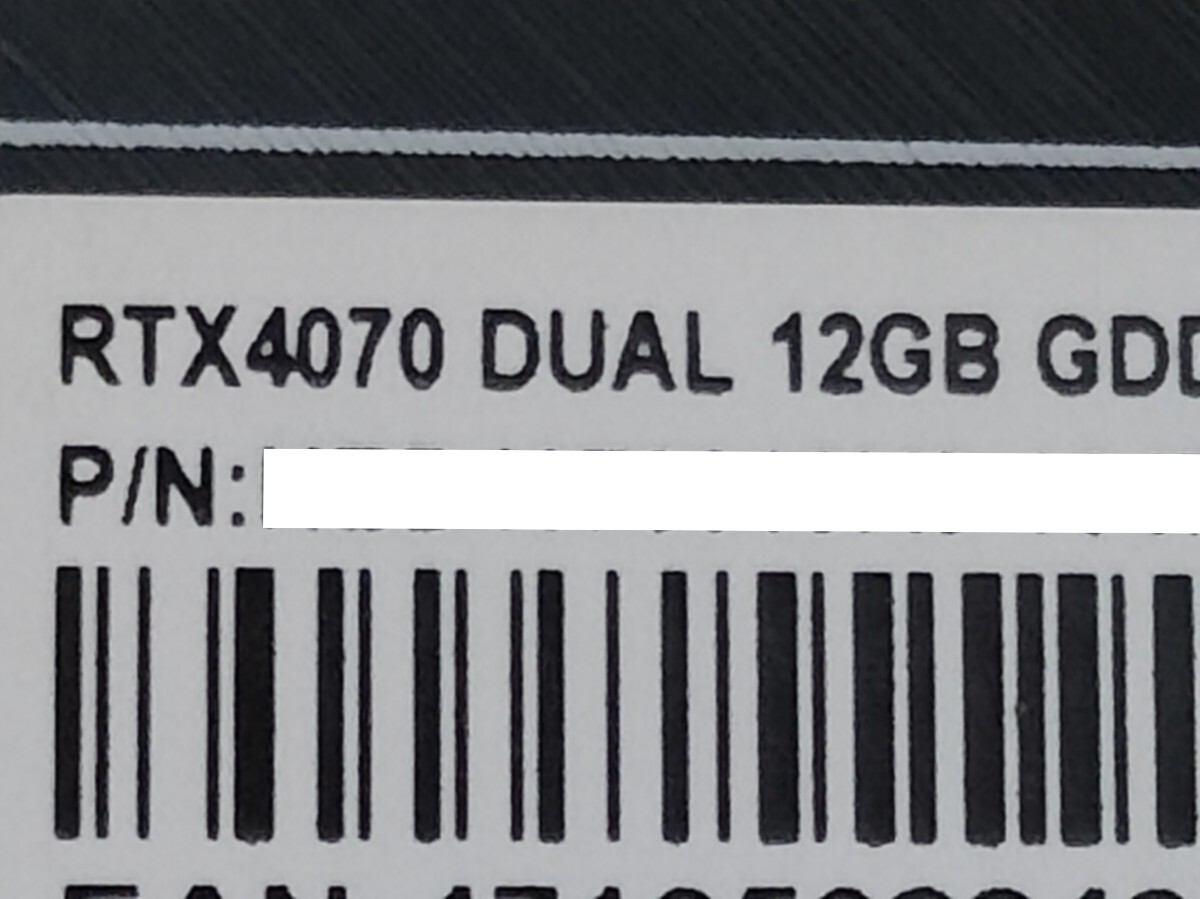 NVIDIA Palit GeForce RTX4070 12GB DUAL 【グラフィックボード】