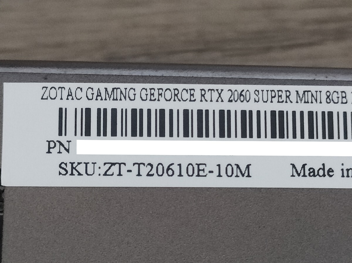 NVIDIA ZOTAC GAMING RTX2060Super 8GB MINI 【グラフィックボード】