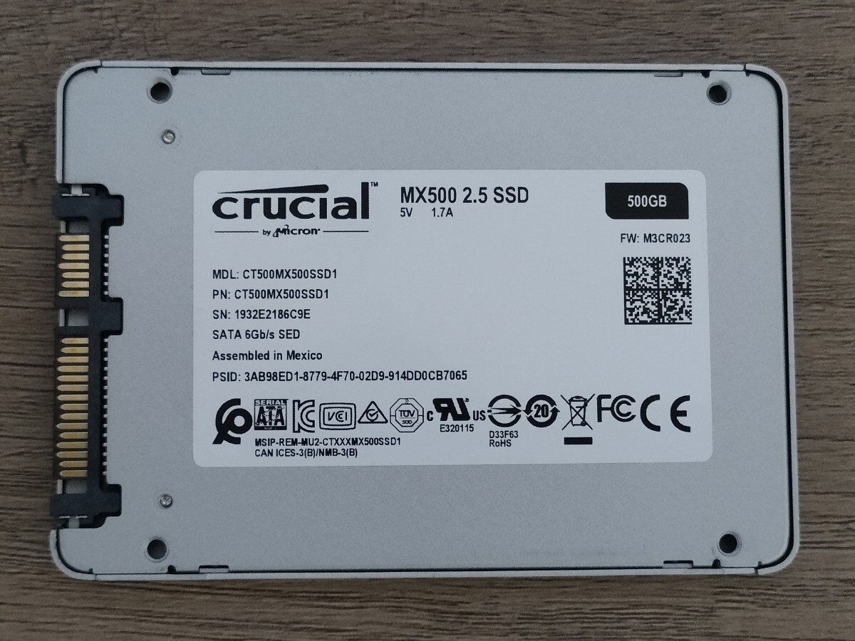 Crucial MX500 2.5inch SATAⅢ Solid State Drive 500GB 【內(nèi)蔵型SSD】