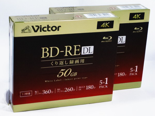 ■　ビクター　ビデオ用　2倍速 BD-RE DL　50GB　6枚パック?。矀€セット　(VBE260NP6J5)