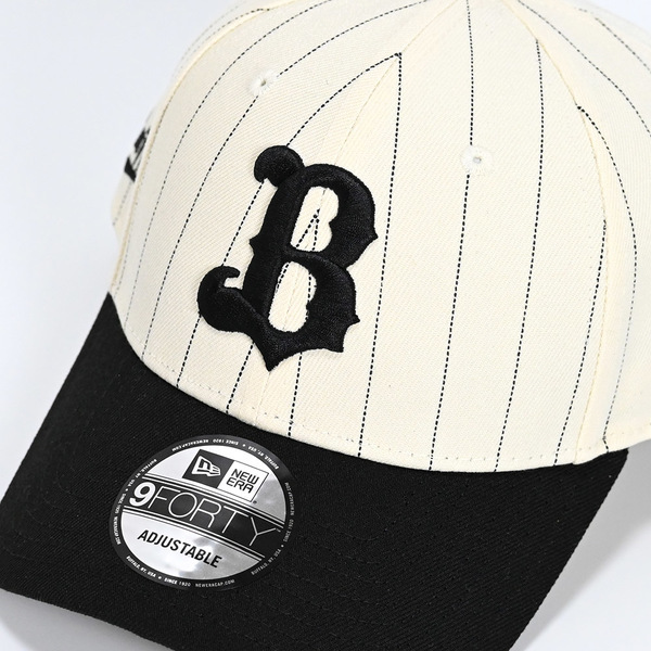 オリックスバファローズ　Buffaloes×NEW ERAキャップ 9FORTY/Bロゴ/ピンストライプ　2024年モデル