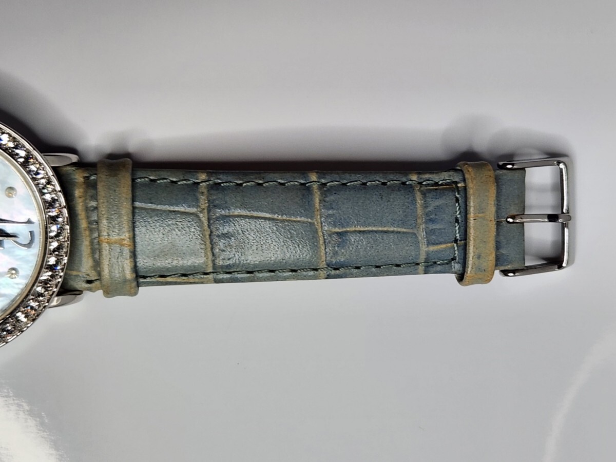 V новый товар не использовался /VEXCEL / Swarovski женские наручные часы часы 3 стрелки кварц White Butterfly . циферблат ювелирные изделия циркон натуральная кожа ремень