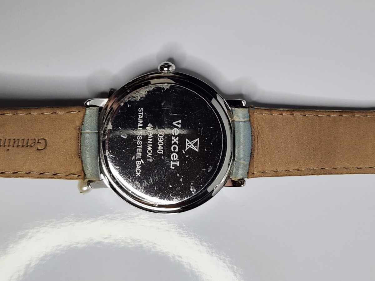 V новый товар не использовался /VEXCEL / Swarovski женские наручные часы часы 3 стрелки кварц White Butterfly . циферблат ювелирные изделия циркон натуральная кожа ремень 