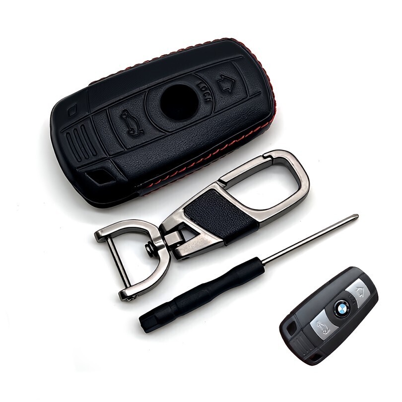 即決新品 BMW 牛本革 レザー スマートキーケース キーカバー アクセサリー 5シリーズ E60 E61 6シリーズ E63 E64 X1 E84 X5 E70 X6 E71