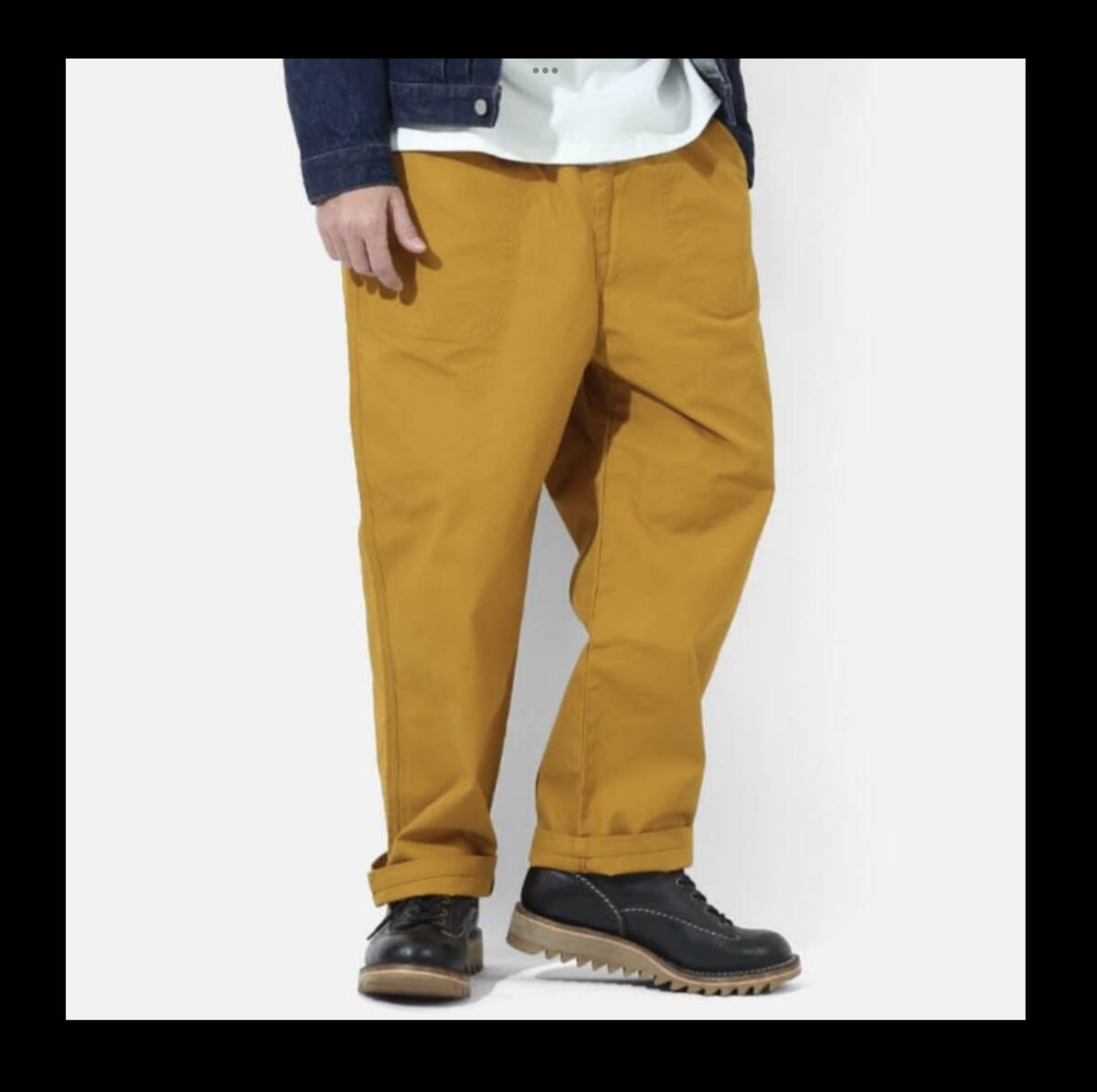 児島ジーンズ★新品★1400★パンツ【40inch】MUSTARD★イージーパンツ★RNB-1400★正規(guī)取り扱い店★Hooklet★アメリカンロングリバー55