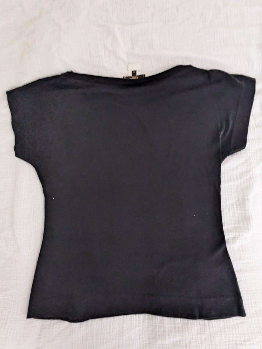 FENDI ボートネック　 Tシャツ　 半袖Tシャツ 綿100 ブラック　フェンディ