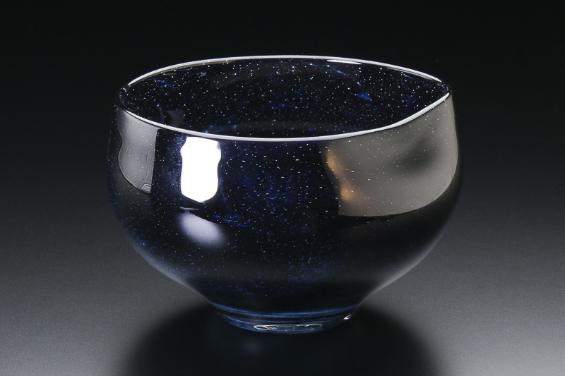 【松森美術】黒川大介 作『宙 硝子茶碗』共箱付 305-9_画像7