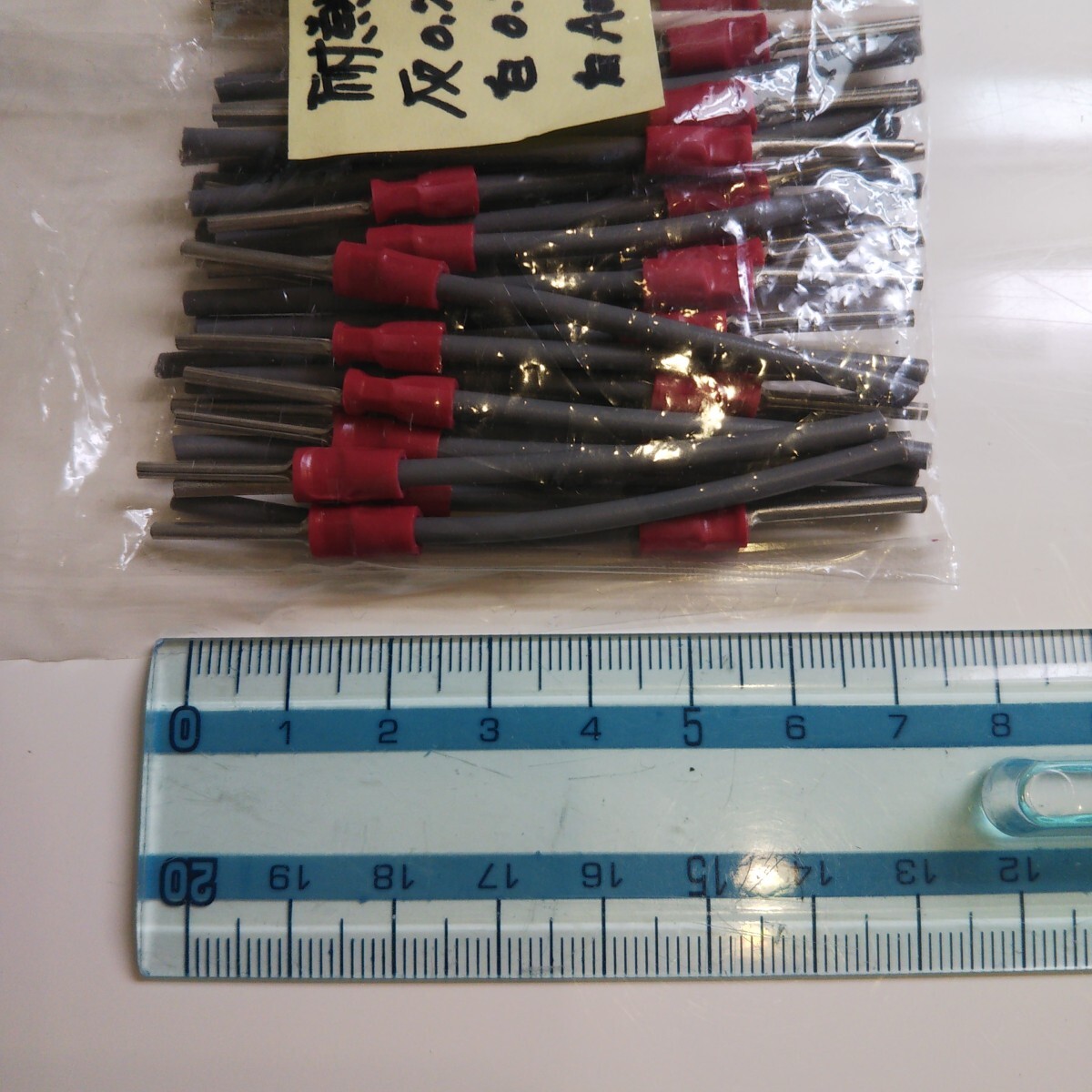 ●送料無料 電線 耐熱電線 H VSF 0.75mm2 他 棒形端子 棒端子付き 白・灰 合計60本 ( HVSF 灰30本 白22本 AWG18 白8本 7.5cm) 機器内配線用_画像4