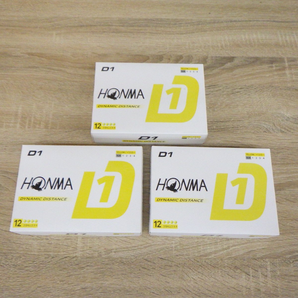 もっと遠(yuǎn)くへとばしたい ホンマ D1 イエロー ゴルフ ボール 3ダース 36球 本間 HONMA 36個(gè)