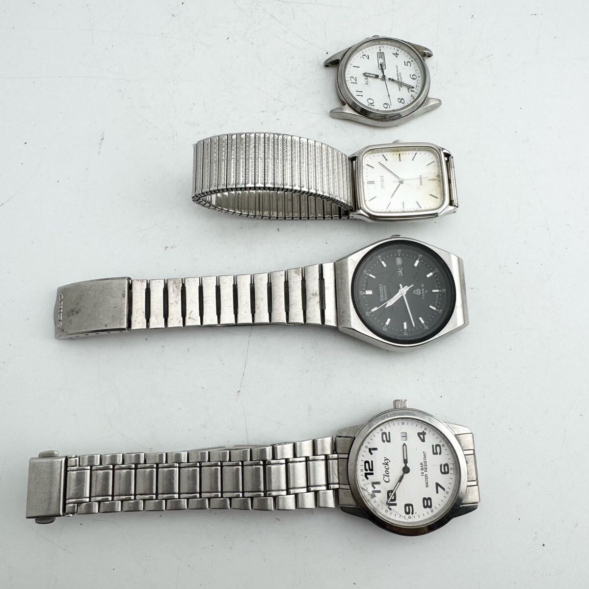 4點まとめ SEIKO TYPEⅡ SPIRIT ALBA Clocky クォーツ等 メンズ レディース 腕時計【k706-y540】