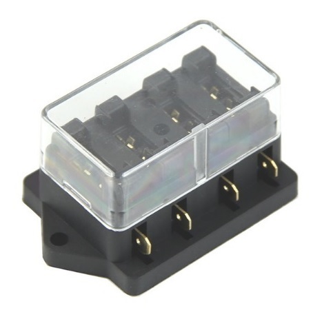 車用ブレードヒューズホルダーボックス!ユニバーサル12V/24V 4WAYヒューズボックスブロックヒューズホルダー最大40A!_画像1