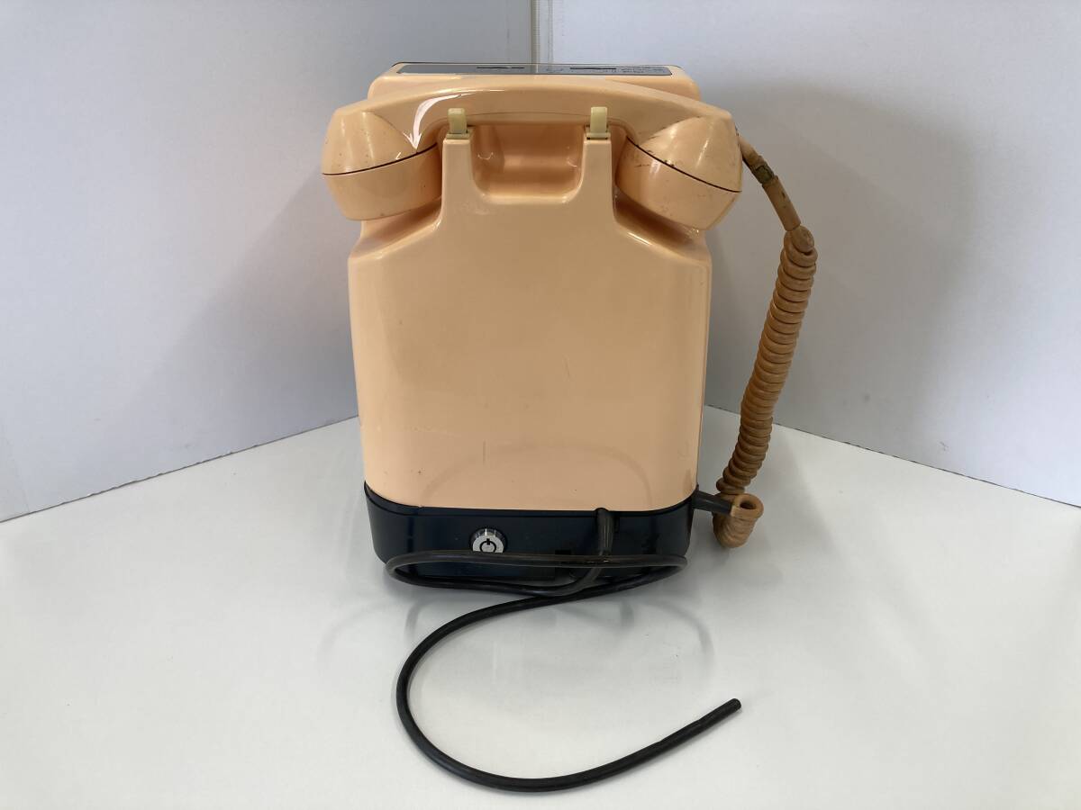 c100 NTT 公衆電話 675P-VB ピンク電話 プッシュ式公衆電話 日本電信電話 昭和 レトロ コレクション ※ジャンク 動作未確認 汚れ傷有_画像3