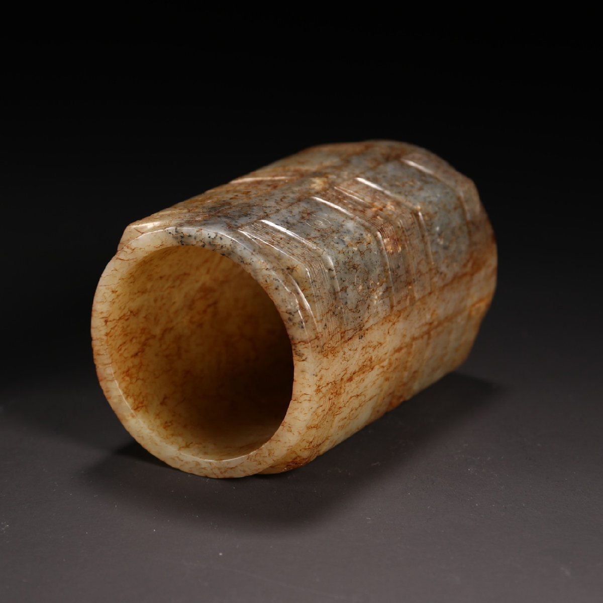 安】漢時代 和田玉 高古玉 玉琮 極細工 古置物 古擺件 中国古