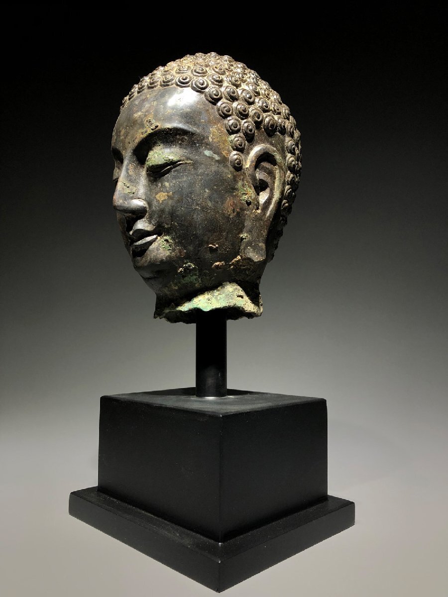 【2025年新作】 極細工 仏像 仏頭 青銅器 安】南北朝時代 寺寶 仏教古 廃寺買取 彫刻・オブジェ