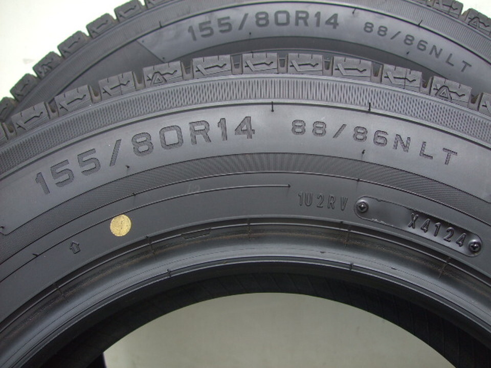 ダンロップ WINTER MAXX LV01 155/80R14 88/86N LT 2024年製 バリ溝 4本セット 会社宛 送料無料 A04_画像8