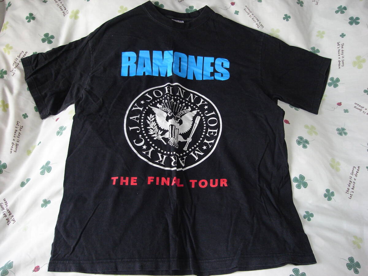 lamo-nz футболка чёрный финальный * Tour [ б/у товар ] Ramones Final Tour T shirt