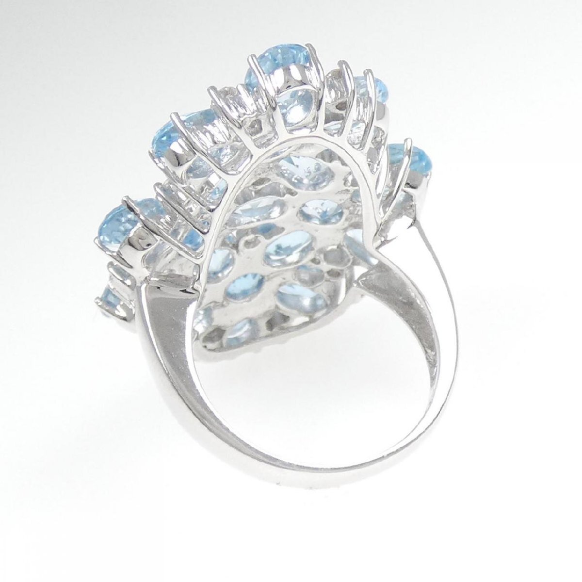 K14WG ブルートパーズ リング 9.51CT