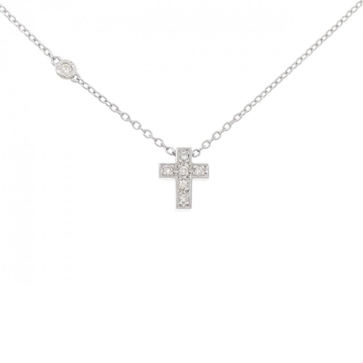 スタージュエリー クロス ダイヤモンド ネックレス 0.07CT