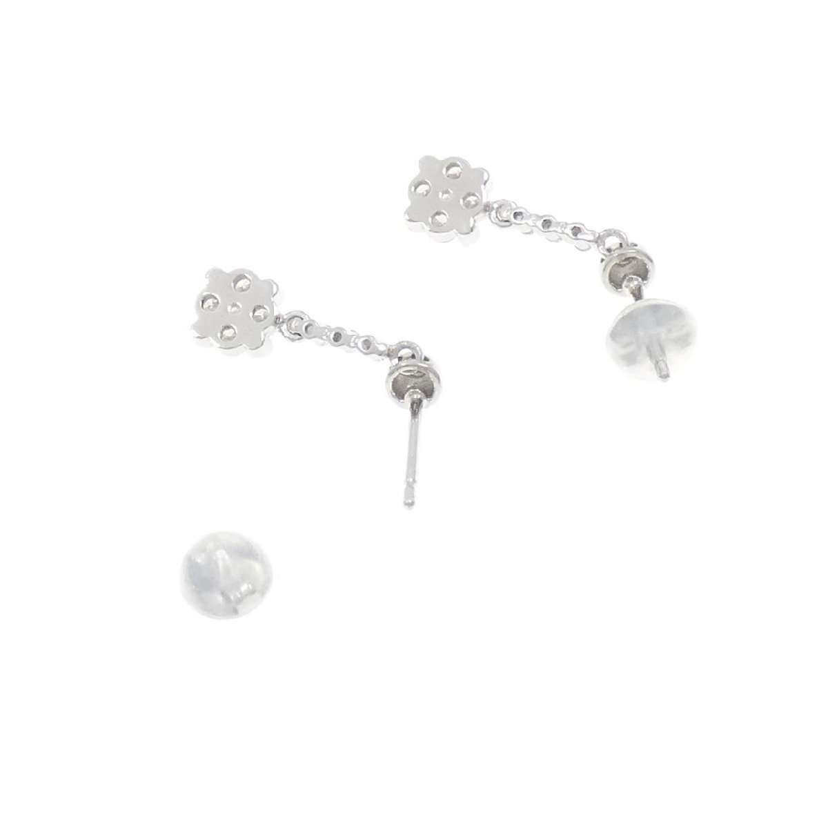 PT900 フラワー ダイヤモンド ピアス 0.40CT