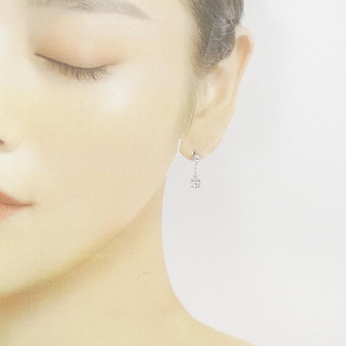 PT900 フラワー ダイヤモンド ピアス 0.40CT