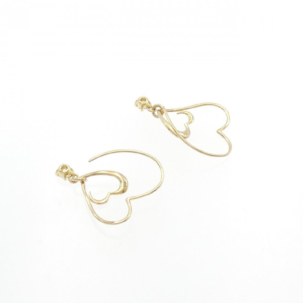 K18YG ハート ダイヤモンド ピアス 0.20CT