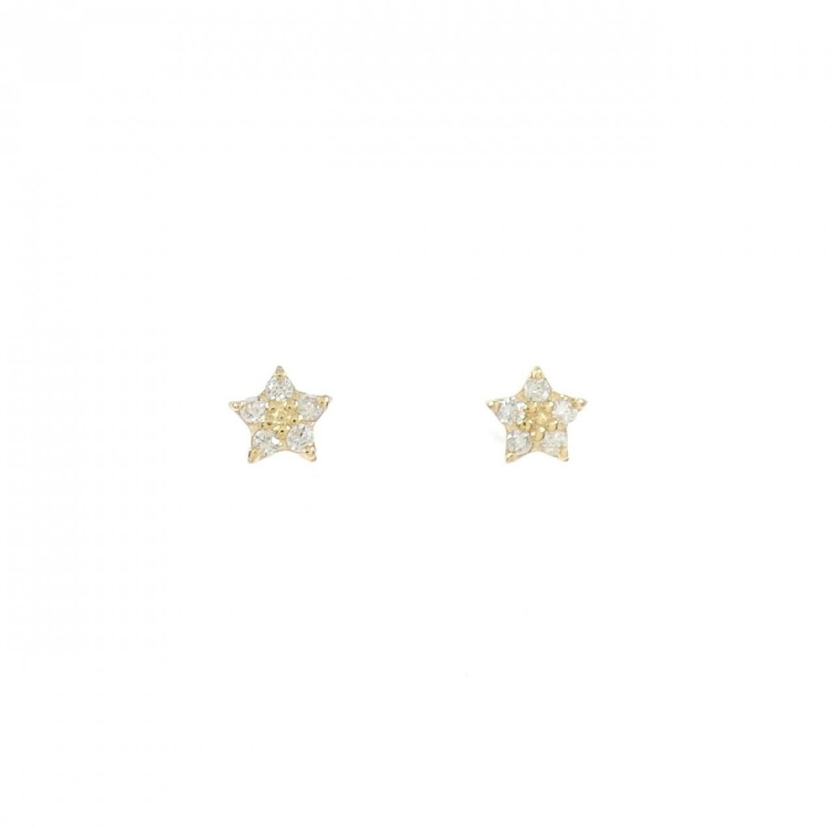 【新品】K18YG スター ダイヤモンド ピアス 0.04CT