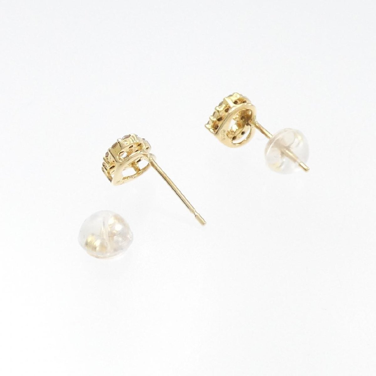 K18YG ハート ダイヤモンド ピアス 0.16CT