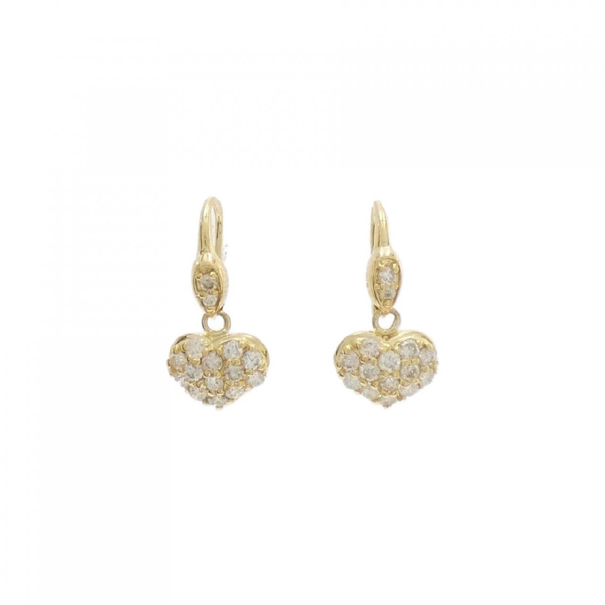 K18YG ハート ダイヤモンド ピアス 0.60CT
