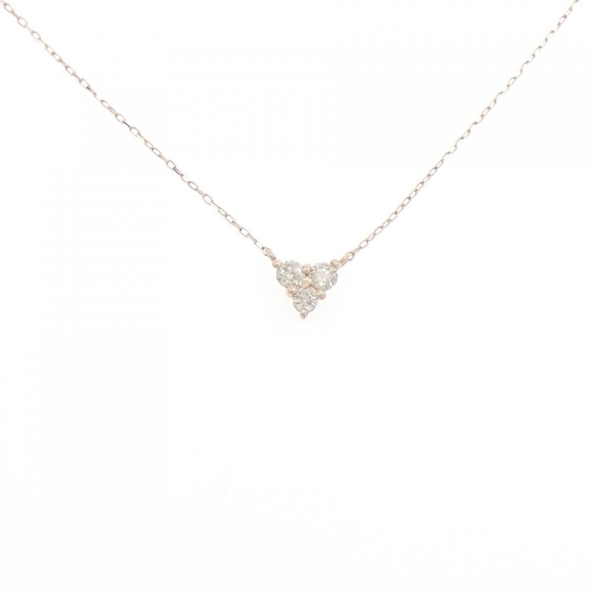 【新品】K10PG ダイヤモンド ネックレス 0.10CT