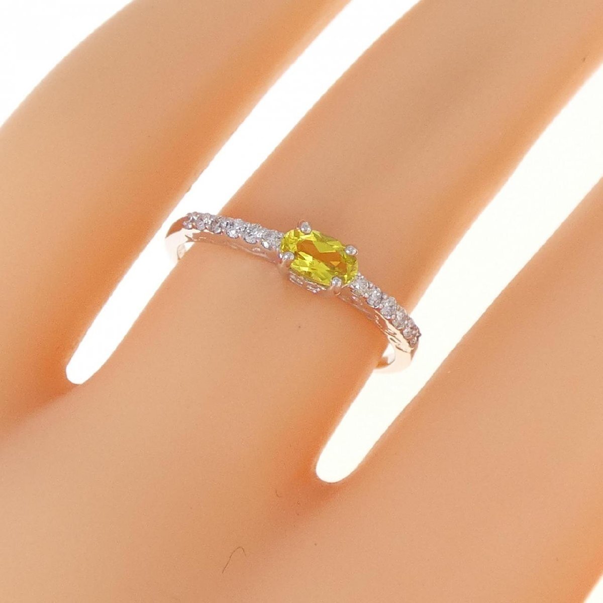 K18WG トルマリン リング 0.24CT