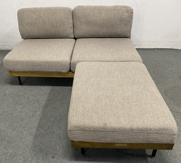 ジャーナルスタンダードファニチャー LILLE 2Pソファ アッシュ材 カバーリング オットマン ベージュ 中古家具 店頭引取歓迎 R9666